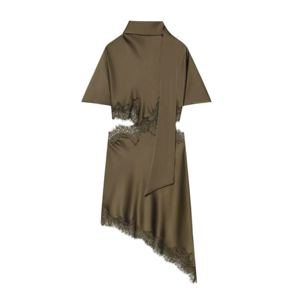 ZARA Summer Fashion Sexy Silk Texture Dress